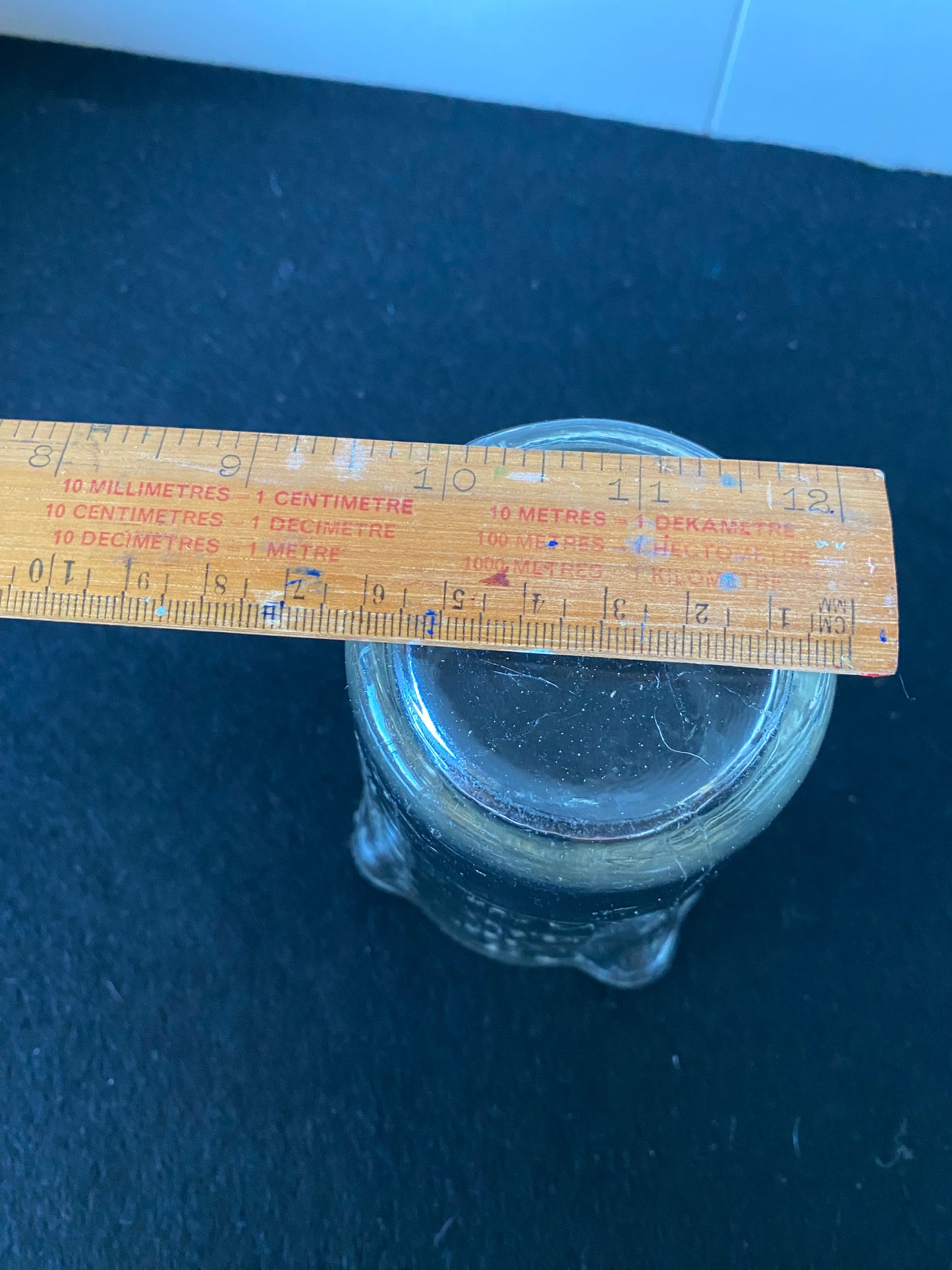 Clear Depression Glass Double Spout measure (1) cup - Crown Crystal Australia