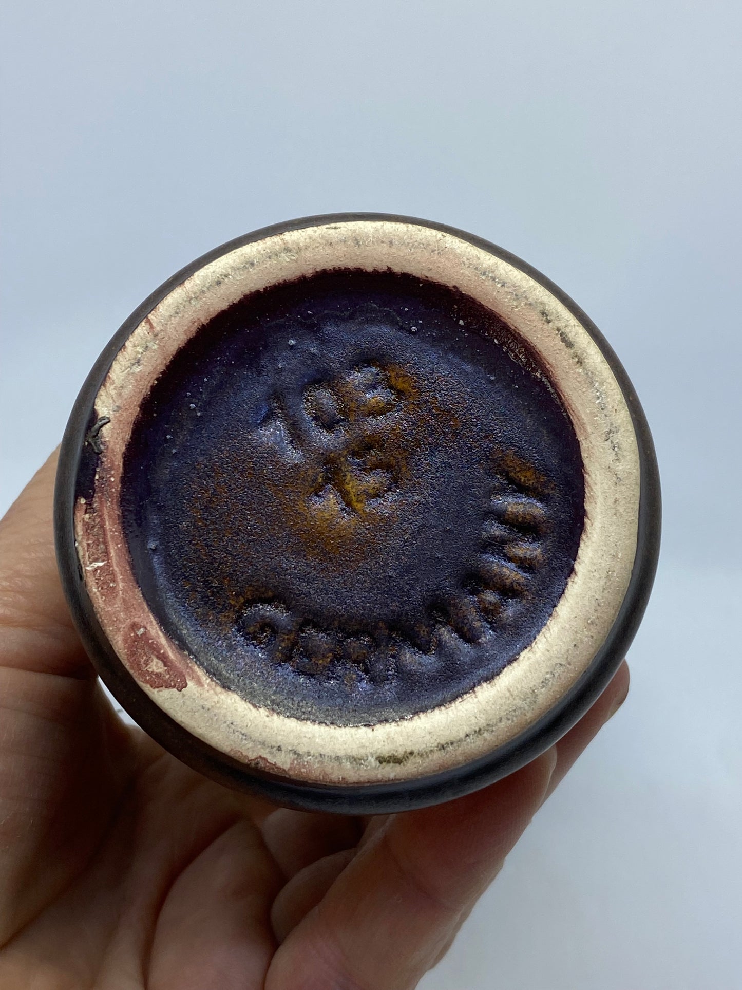 West German Fat Lava and Orange Design Vase Dümler & Breiden Shape 103 / 15cm