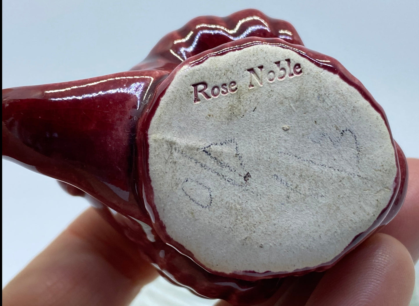 Vintage 1950/60s Rose Noble pottery jug - Lord Nelson - Red Glazed