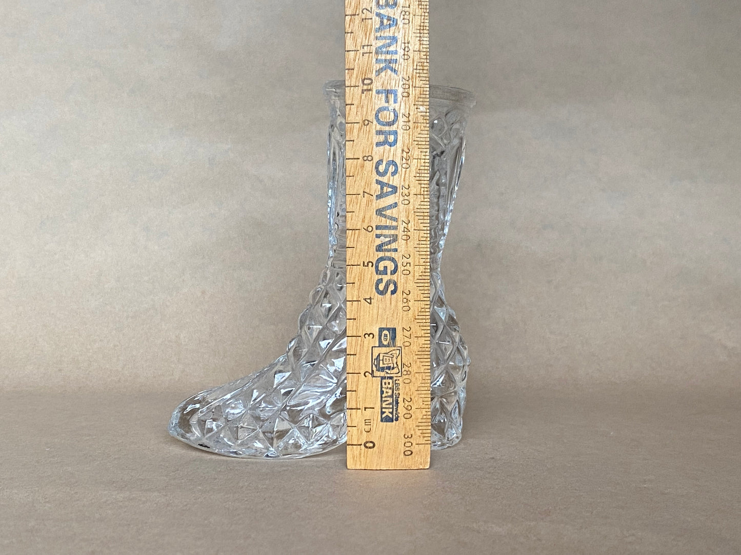 Vintage pressed glass boot figurine bud vase