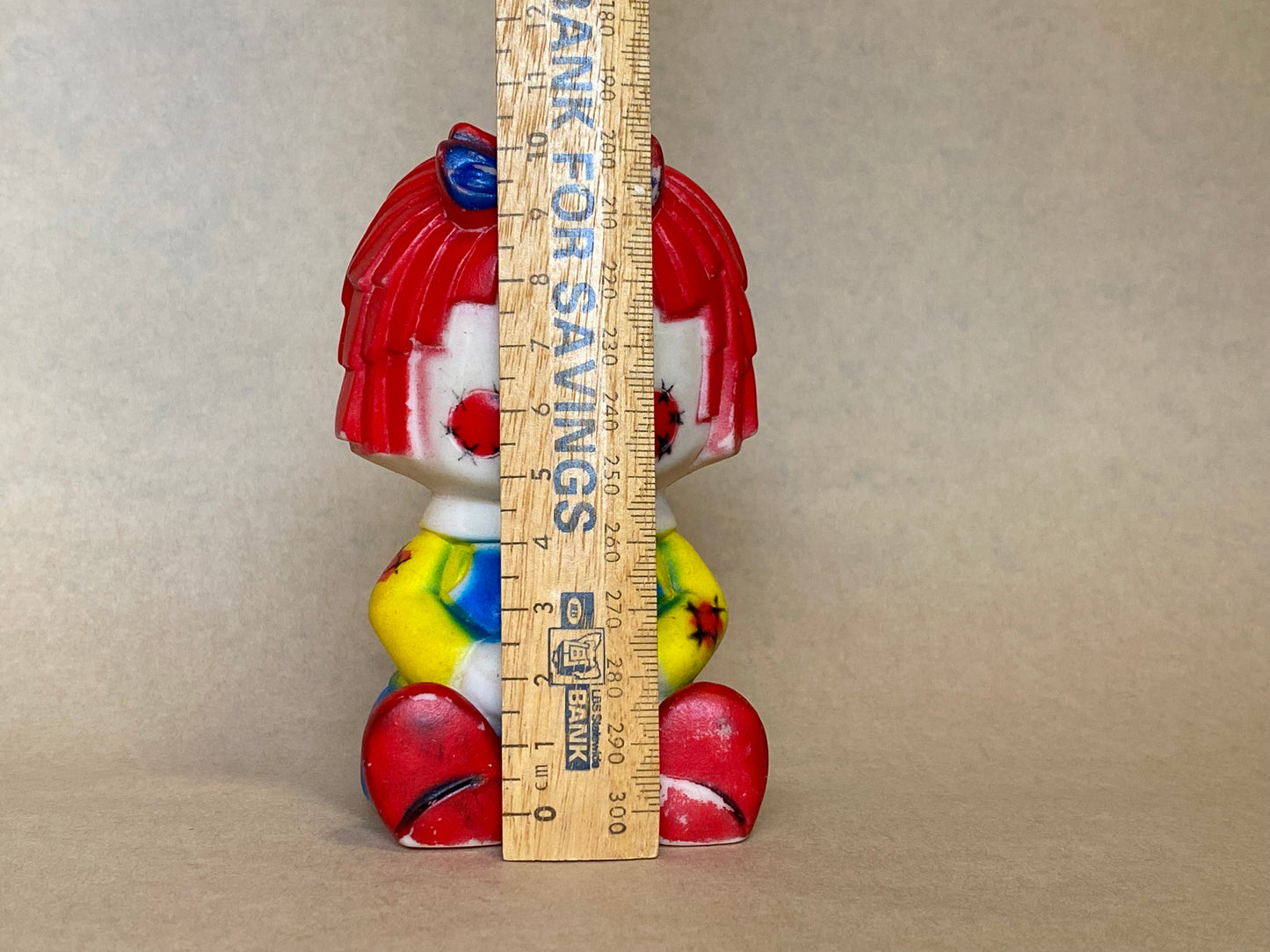 Vintage 1970s Raggedy Ann rubber squeaky doll