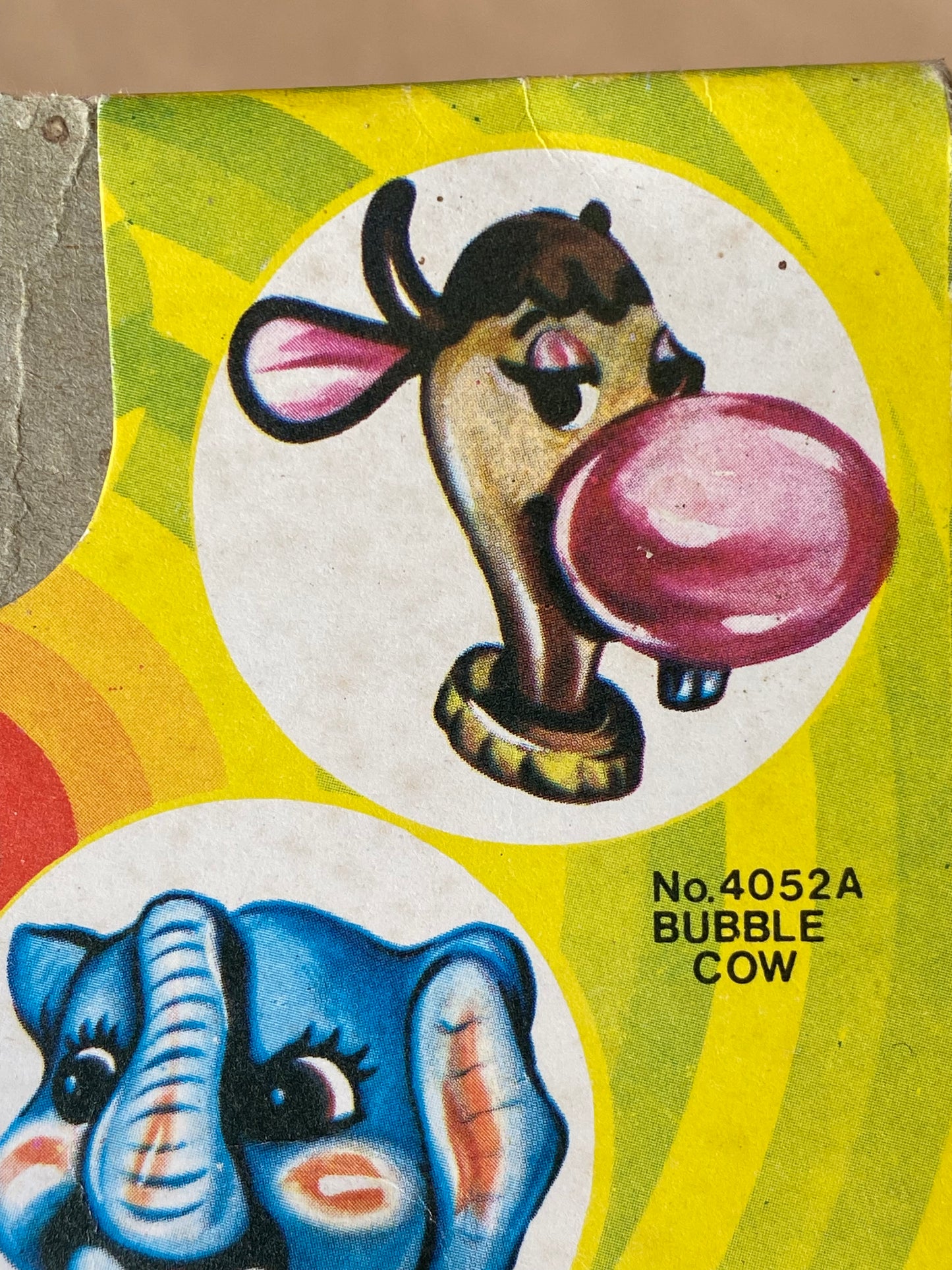 1970s ‘Squeeky’ push button toy Cow - 4052A Bubble Cow