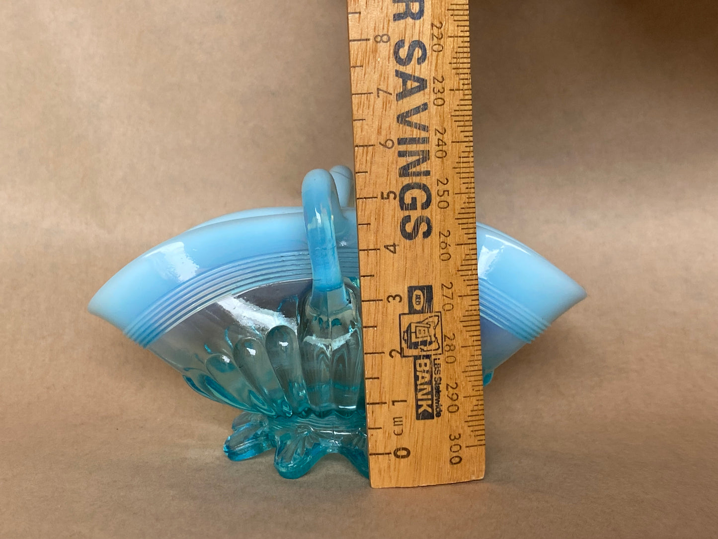 George Davidson Opalescent blue basket (mini)