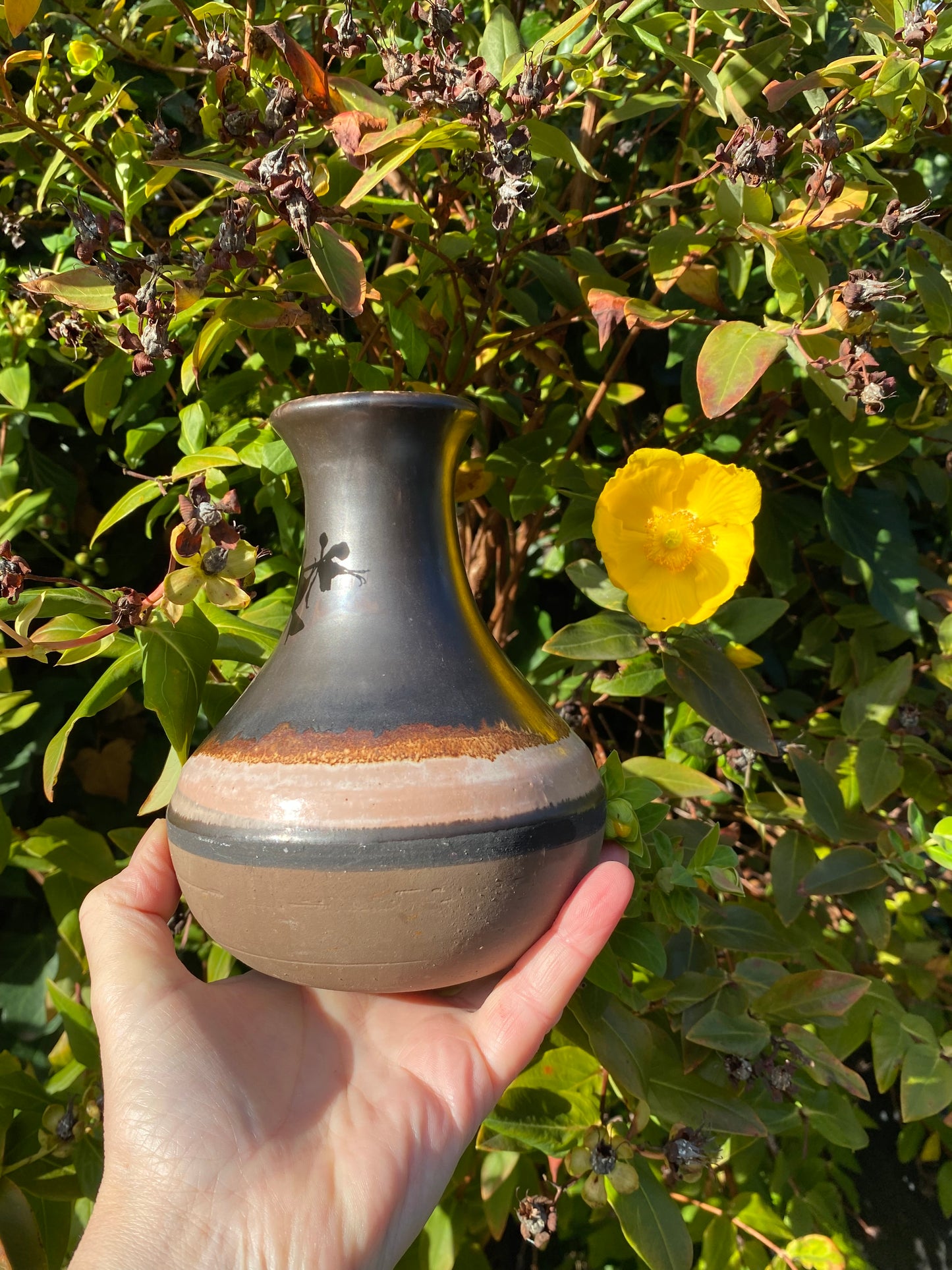 Vintage studio pottery vase - signed