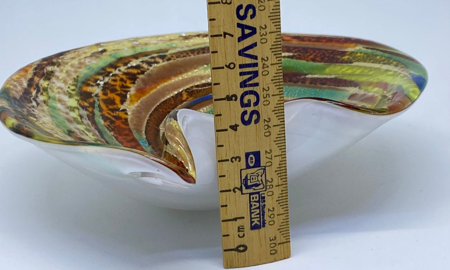 Murano 1950s/60s- Ventro Artistico Veneziano Tutti Frutti cased art glass shell