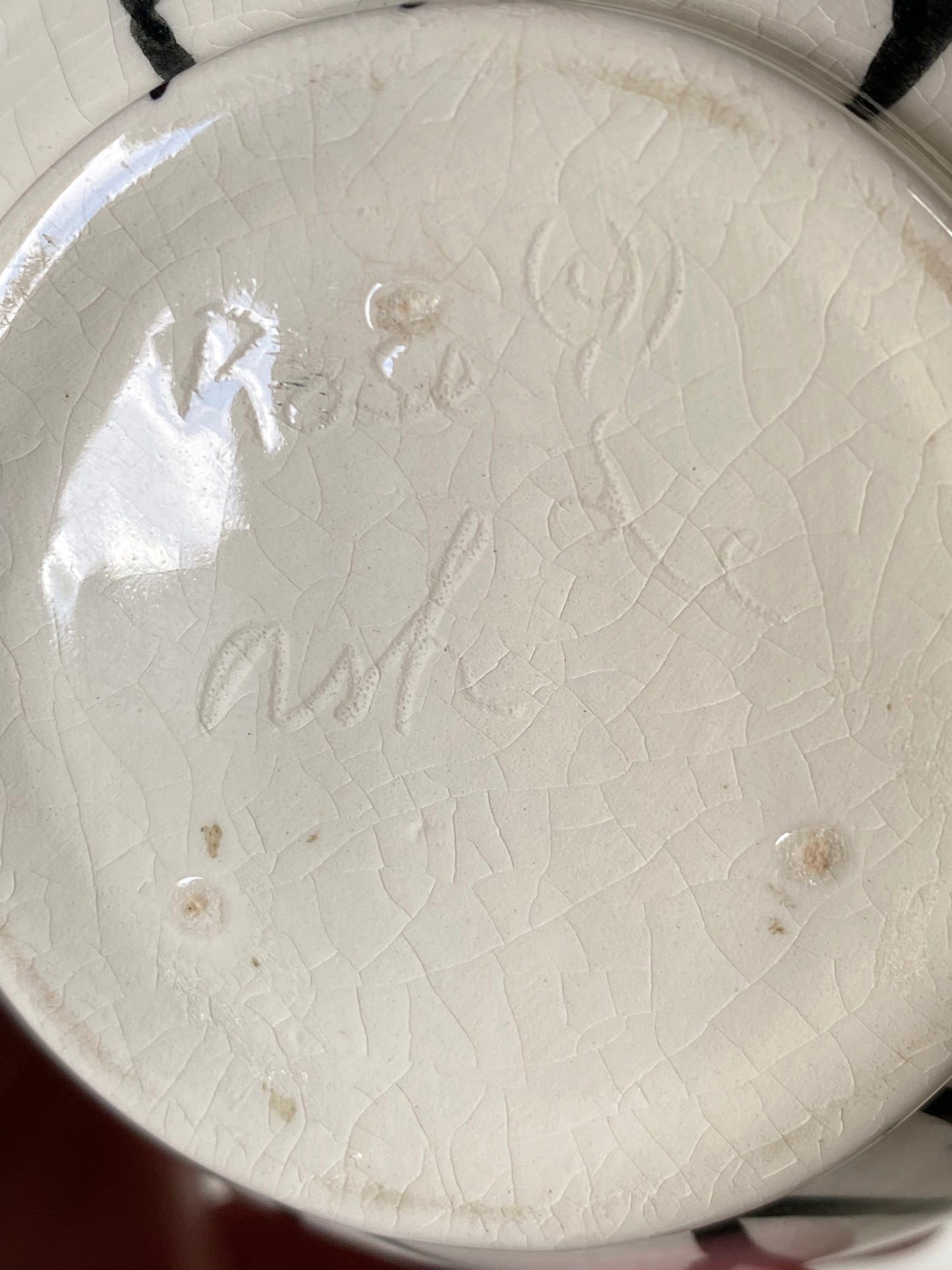 Vintage Australian hand painted studio pottery - signed "Rose Ash"