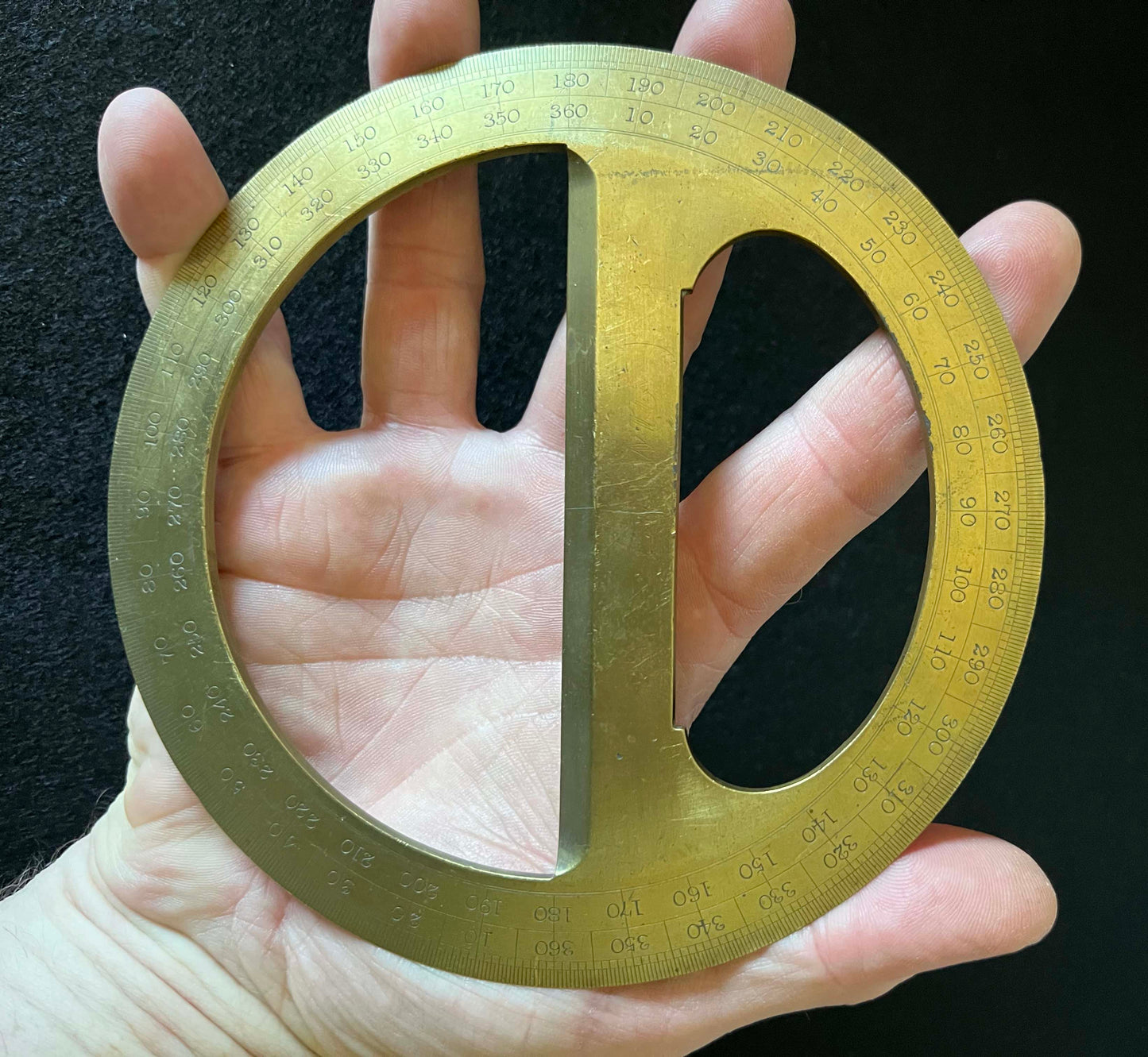 Protractor - Antique Brass