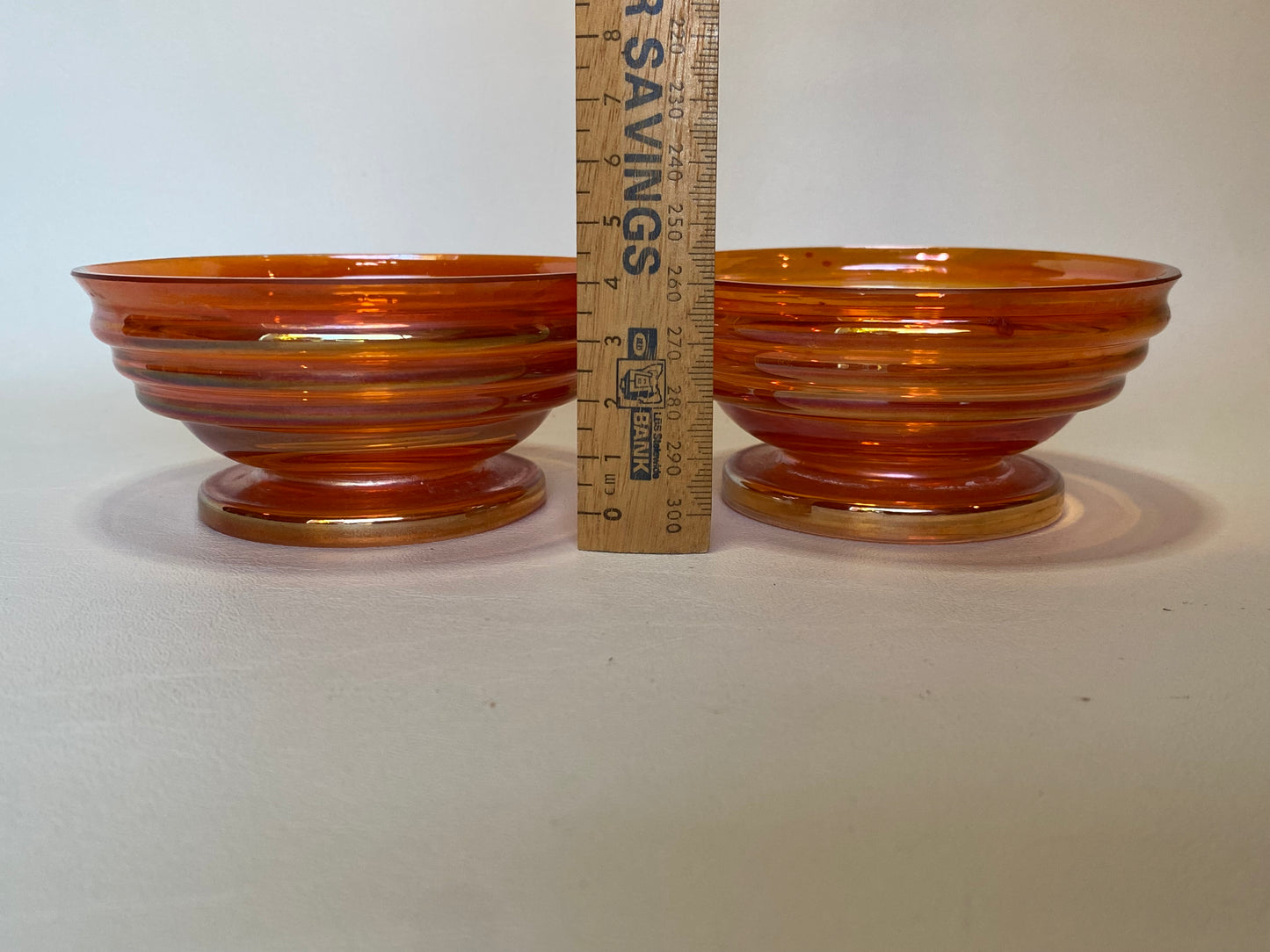 (a) Crown Crystal Australia Melon Ribbed Bowls - 2 bowls