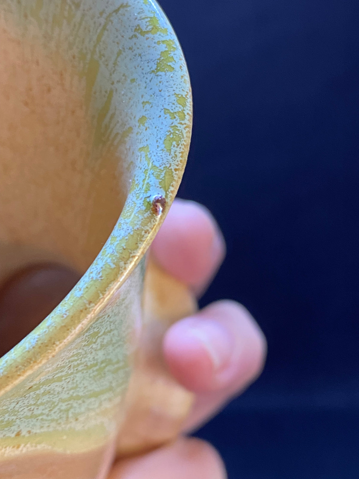 Remued series 1-6 twist handled pottery vase - light green -yellow