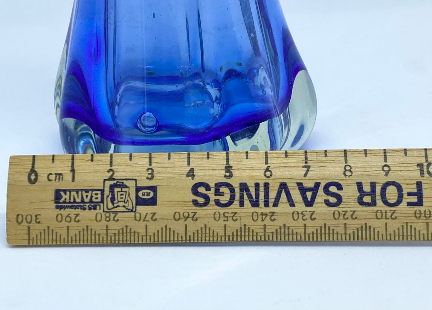 Blue Finger Glass Vase Taiwan 1970s