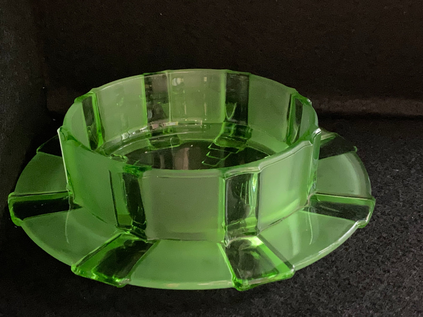 Uranium glass Art Deco Bowl 1930s