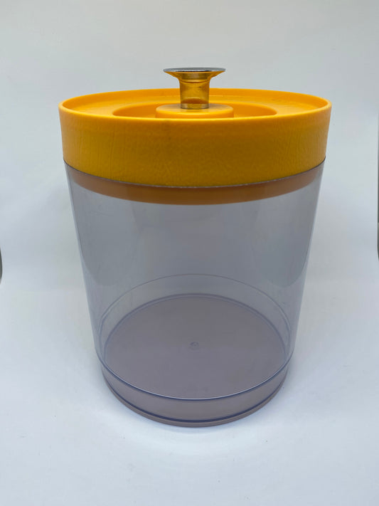 WILLOW Australia clear plastic canister with yellow lid 1970s