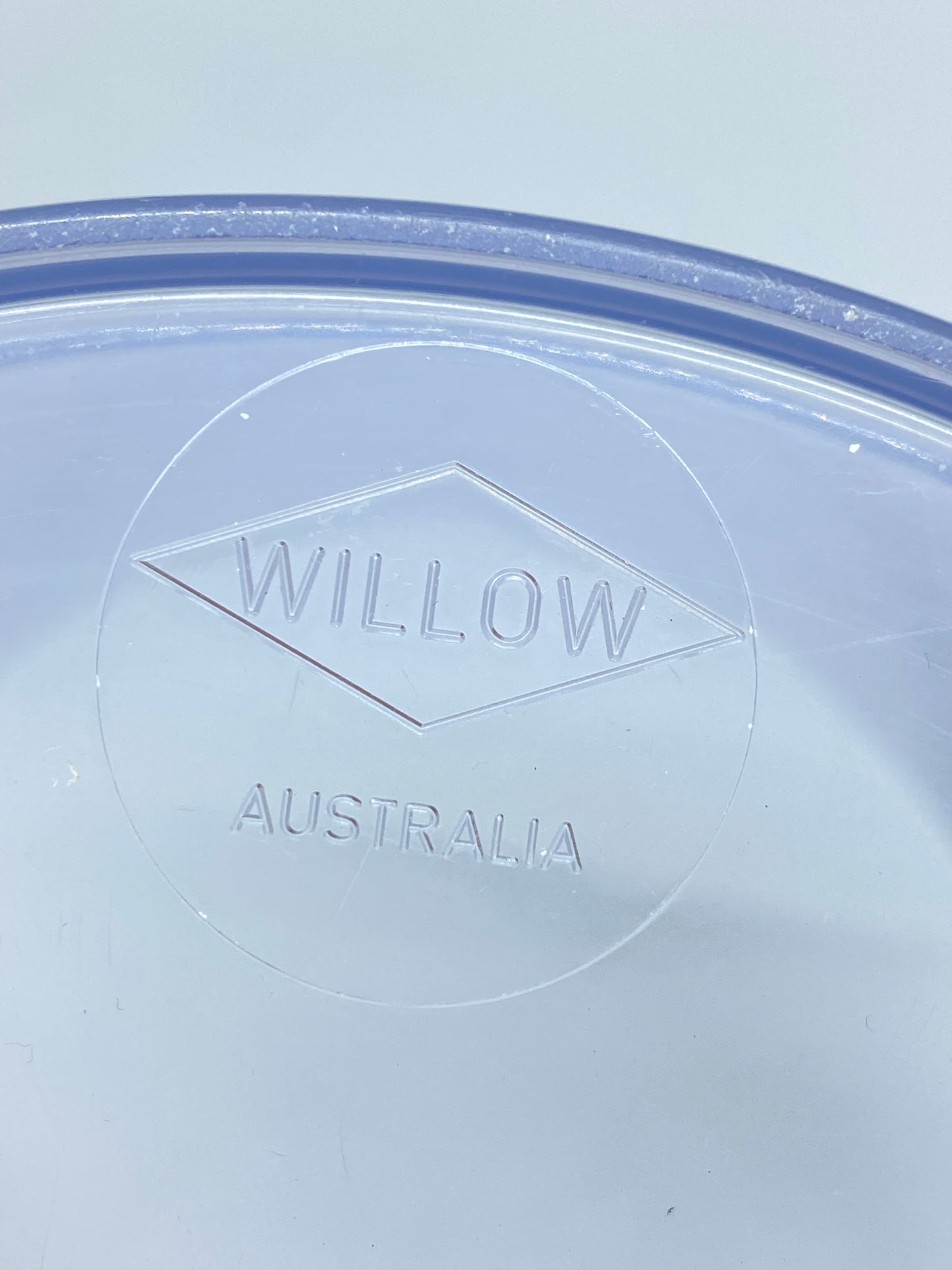 WILLOW Australia clear plastic canister with yellow lid 1970s