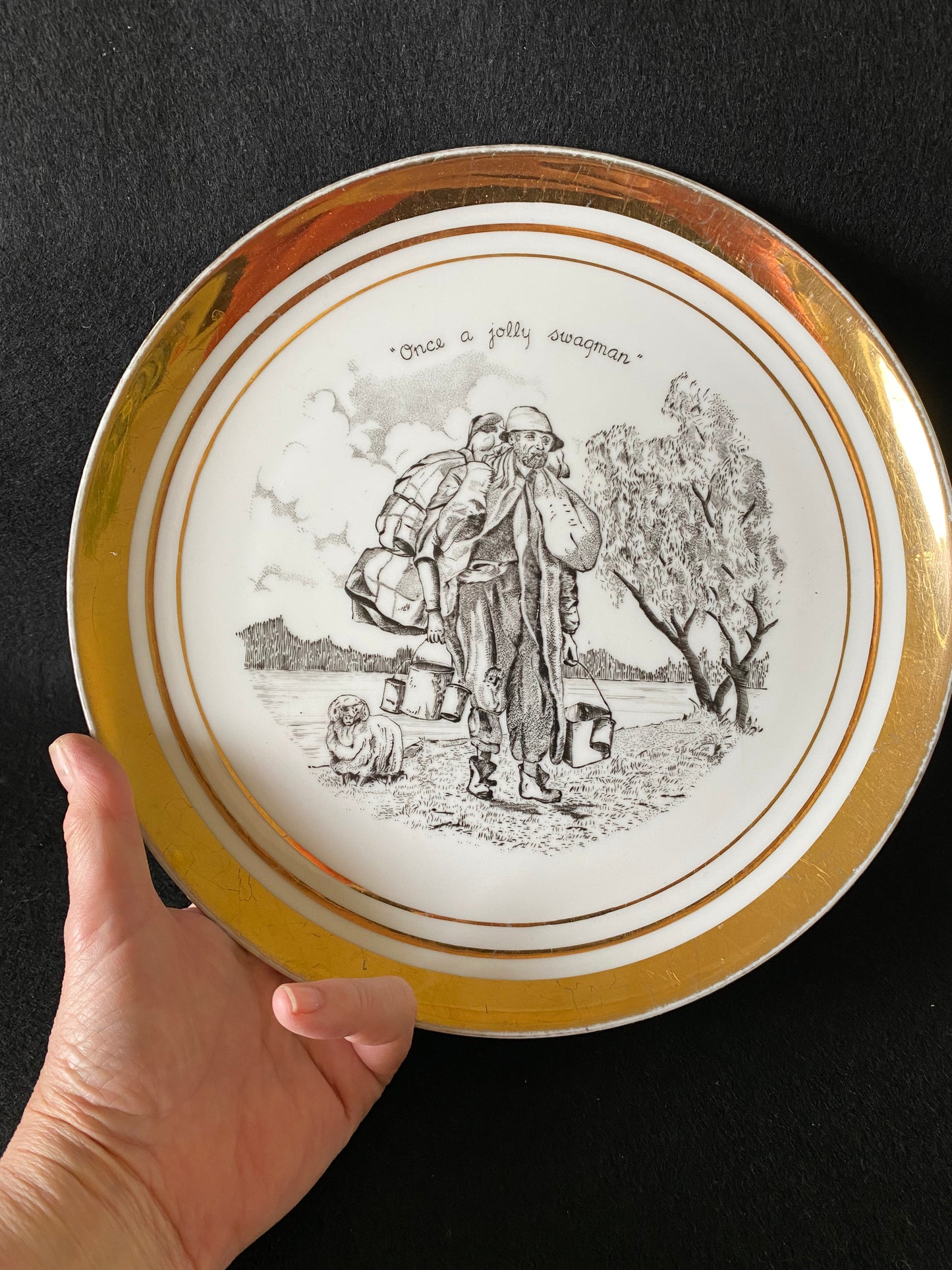 Waltzing Matilda Drover/swagman Westminster Australia plate