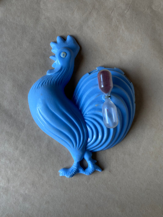 Vintage hard plastic rooster with sand timer
