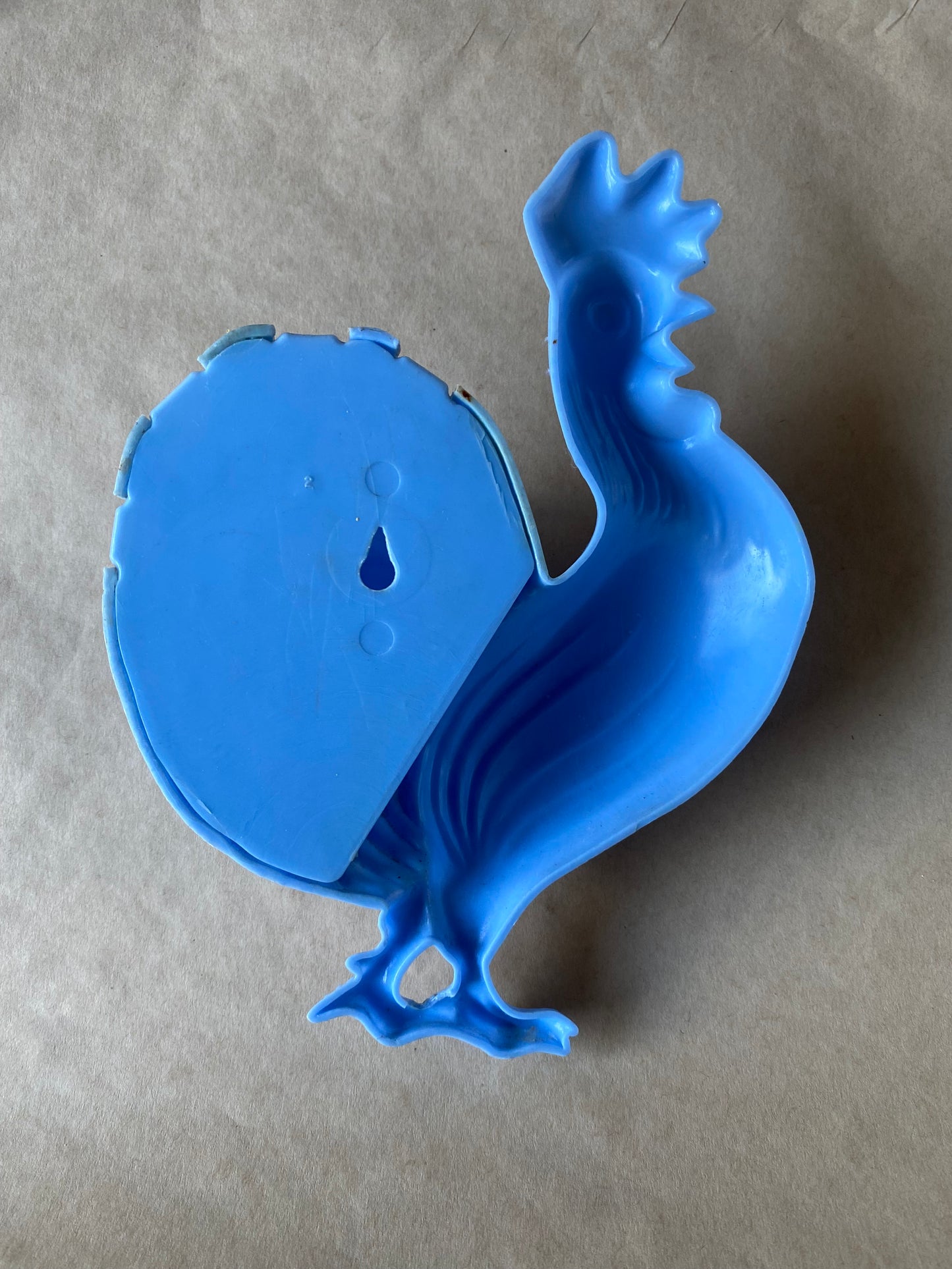 Vintage hard plastic rooster with sand timer
