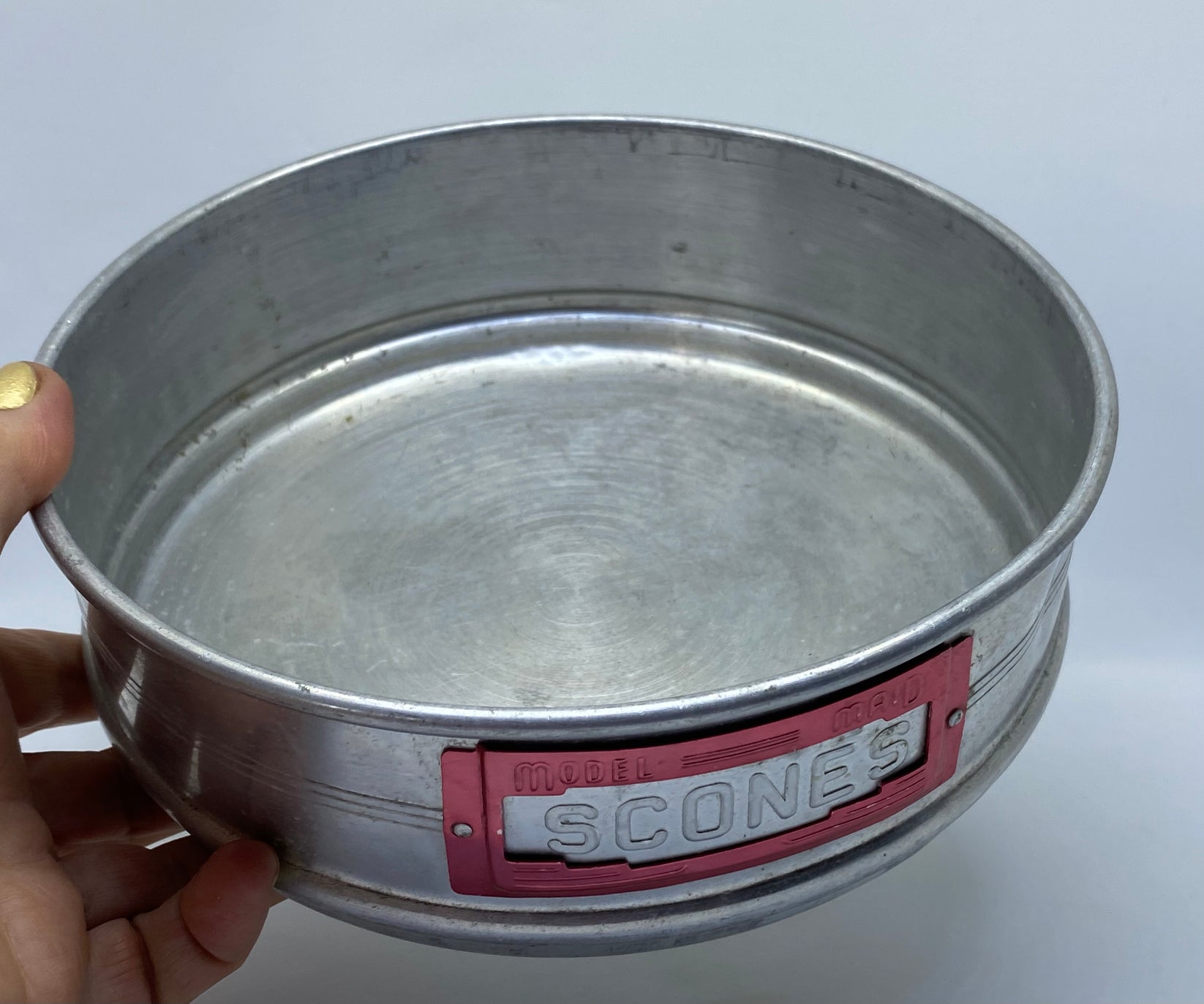 Stackable Jason Canisters with bakelite handle and anodised lid 'Bisc