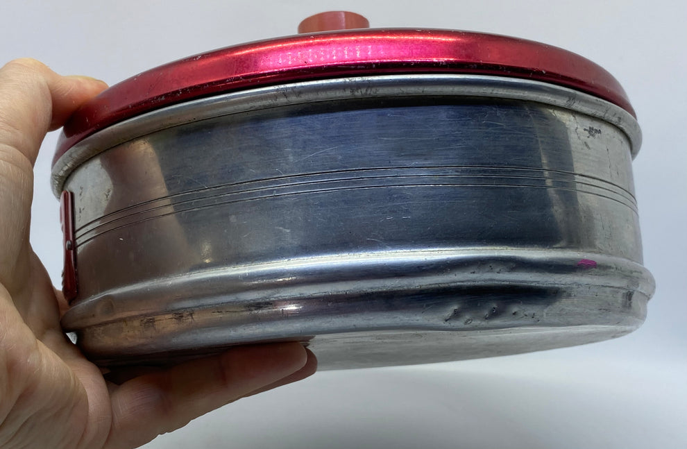 Stackable Jason Canisters with bakelite handle and anodised lid 'Bisc