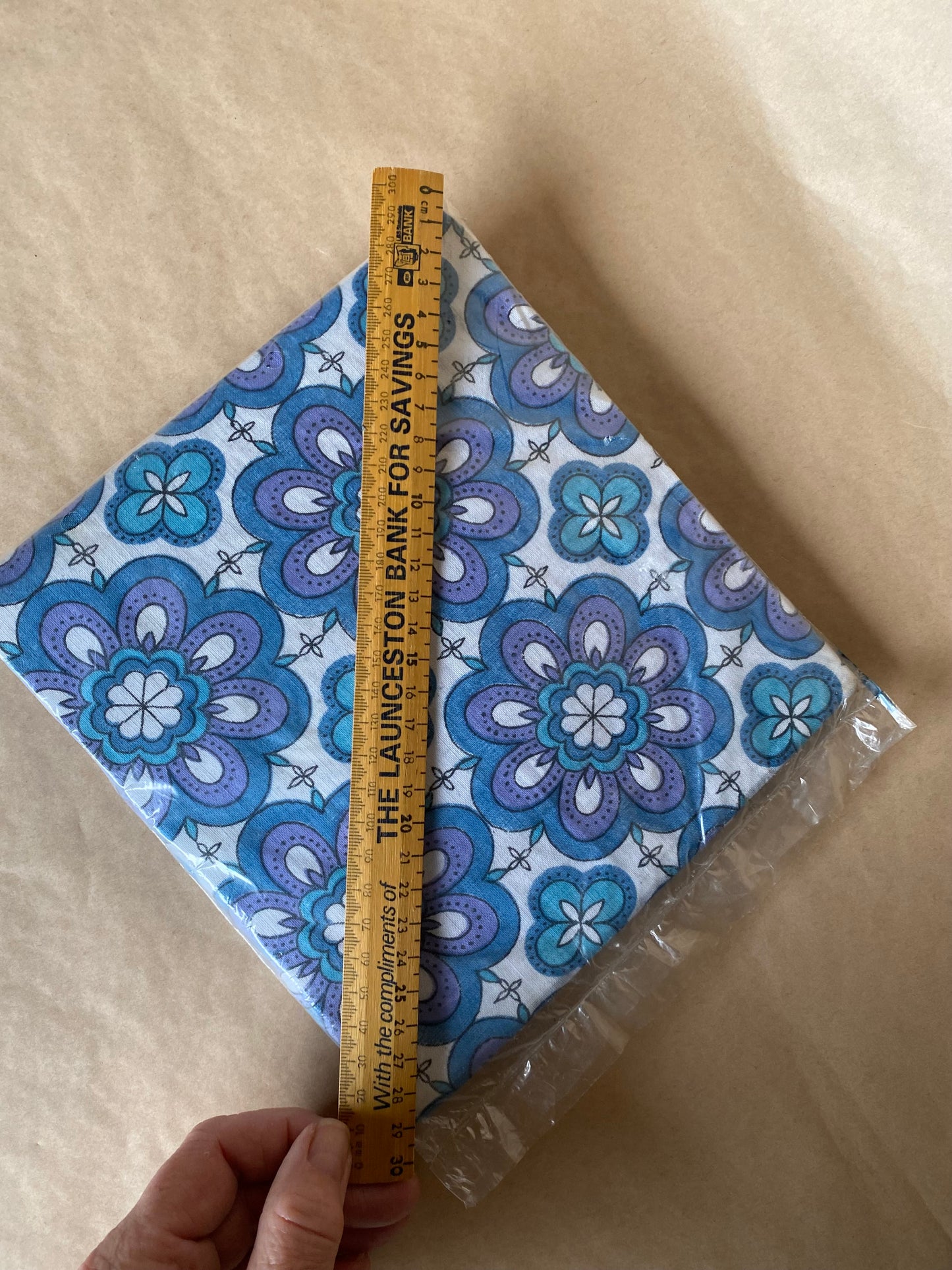 Vintage Hills ironing board cover in blue flower print