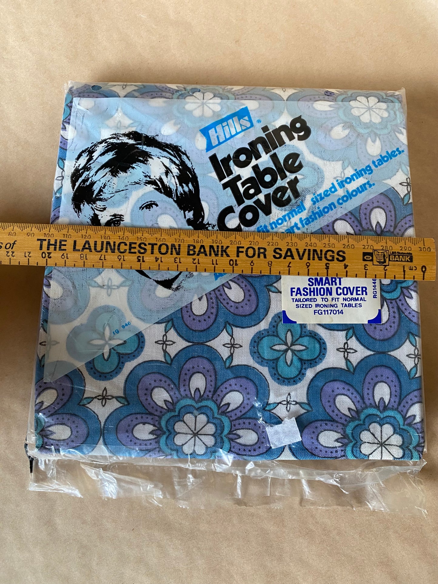 Vintage Hills ironing board cover in blue flower print