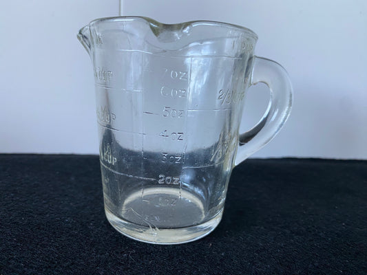Clear Depression Glass Double Spout measure (1) cup - Crown Crystal Australia