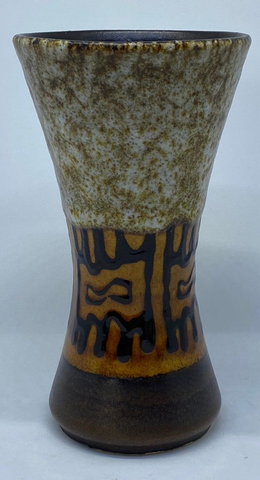 West German Fat Lava and Orange Design Vase Dümler & Breiden Shape 103 / 15cm