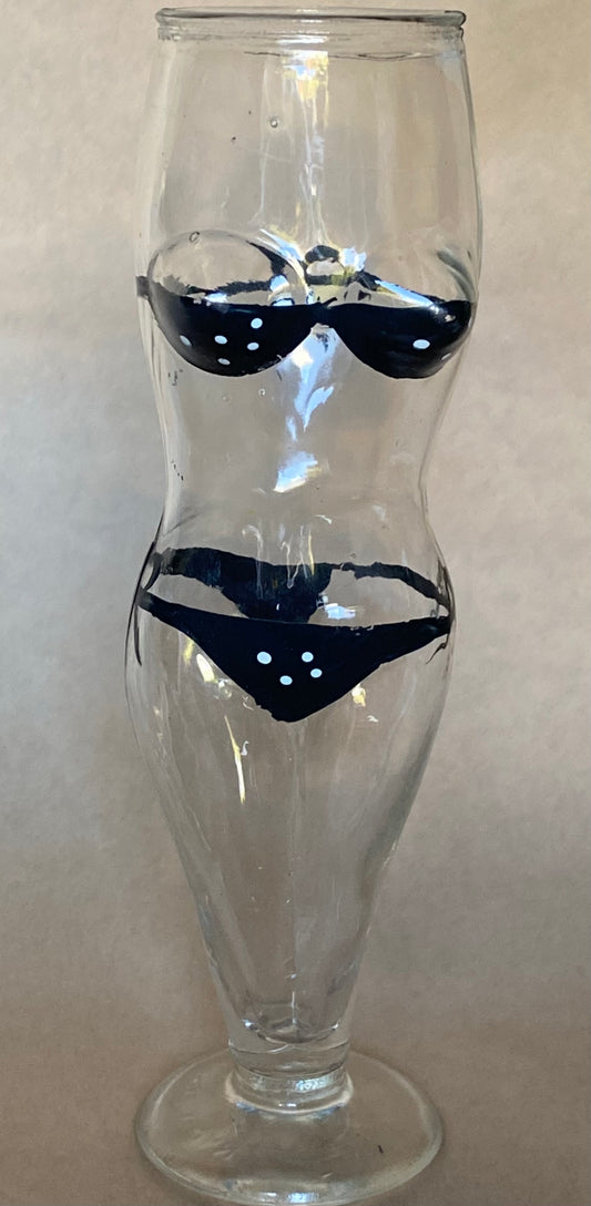 Kitschy Taiwan ROC bikini glass