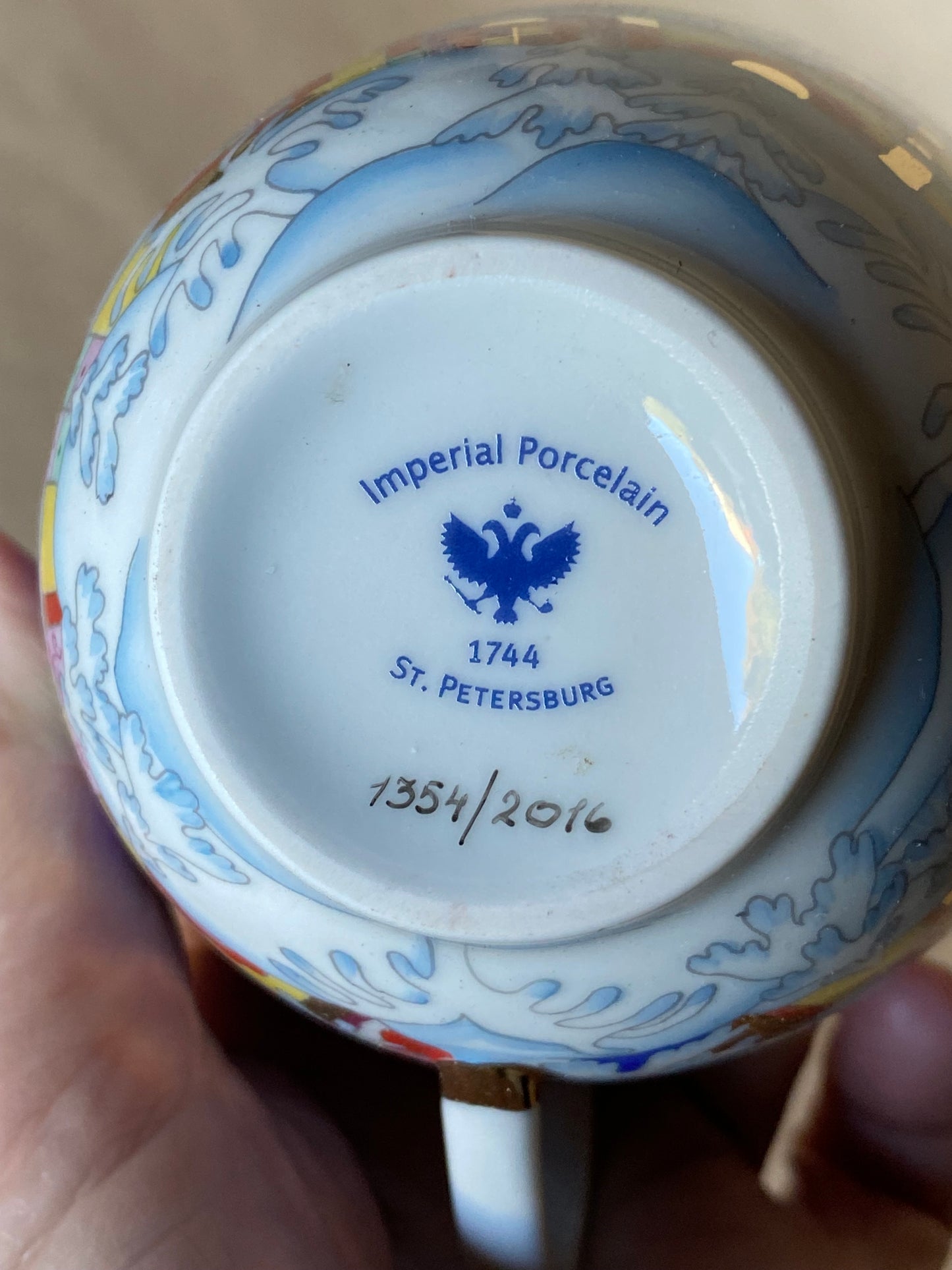 Lomonosov Imperial Porcelain teacup and saucer set "Winter Fairytale" (Christmas)