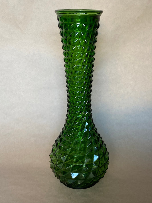 Empoli diamond point green glass vase/water carafe