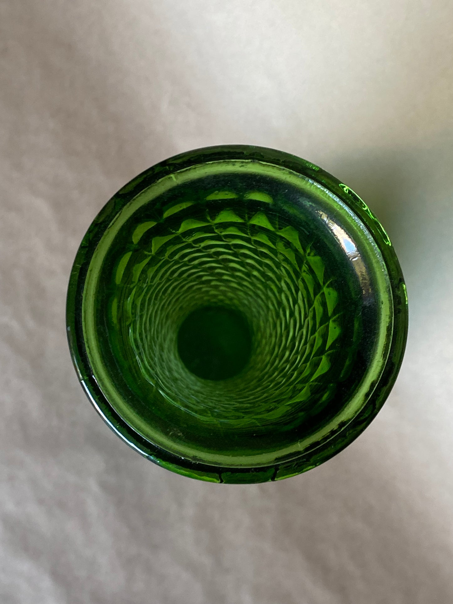 Empoli diamond point green glass vase/water carafe