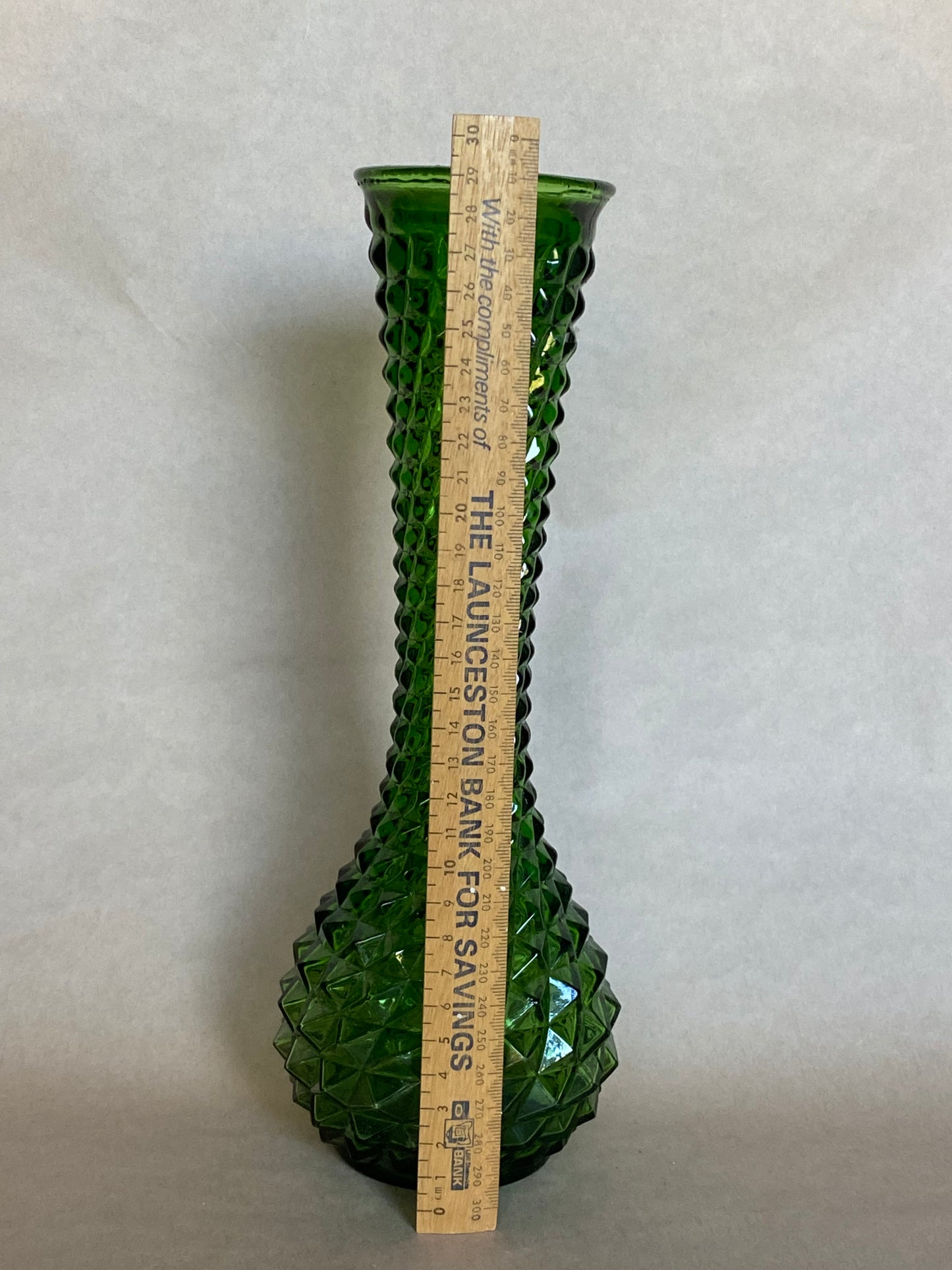 Empoli diamond point green glass vase/water carafe