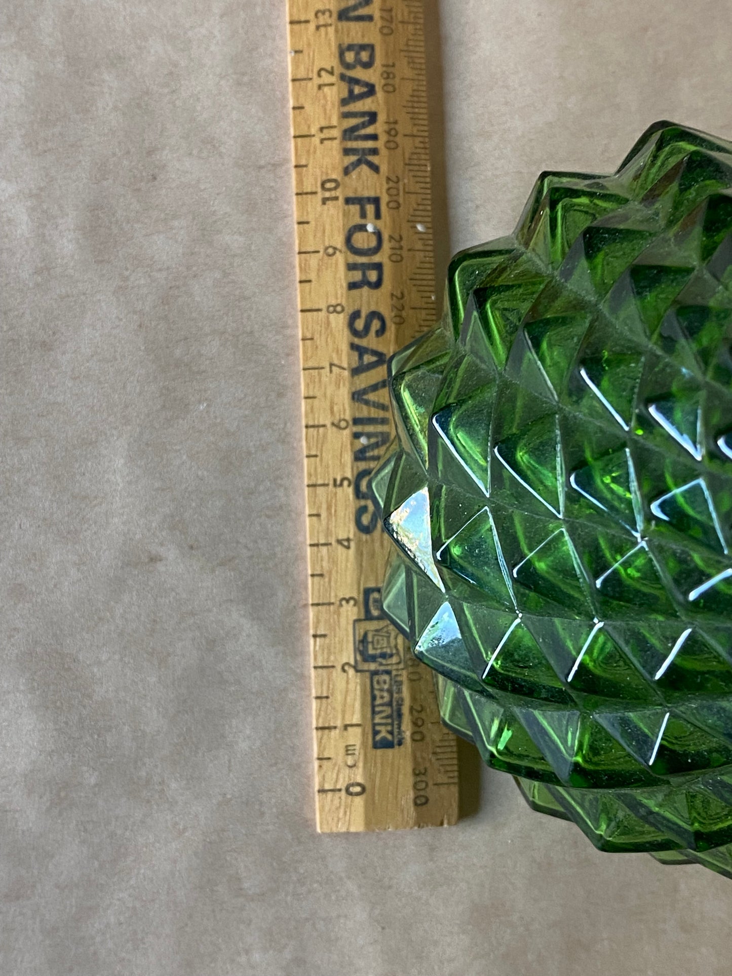 Empoli diamond point green glass vase/water carafe
