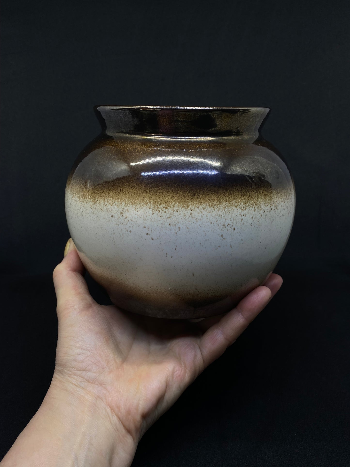 Retro / Vintage Ellis Vase - brown glazed