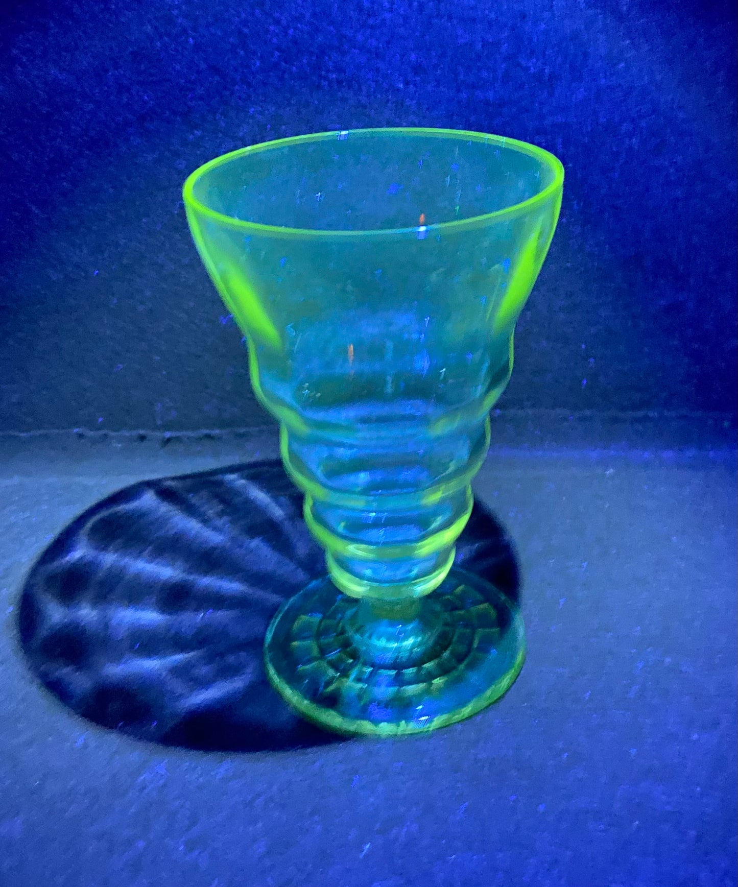Uranium? Anchor Hocking Block Optic Depression Glass Tumbler Art Deco