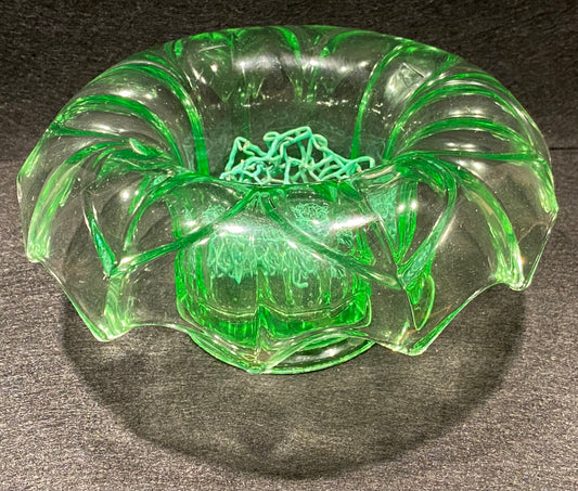 Crown Crystal Australia 1930s LARGE uranium glass vase