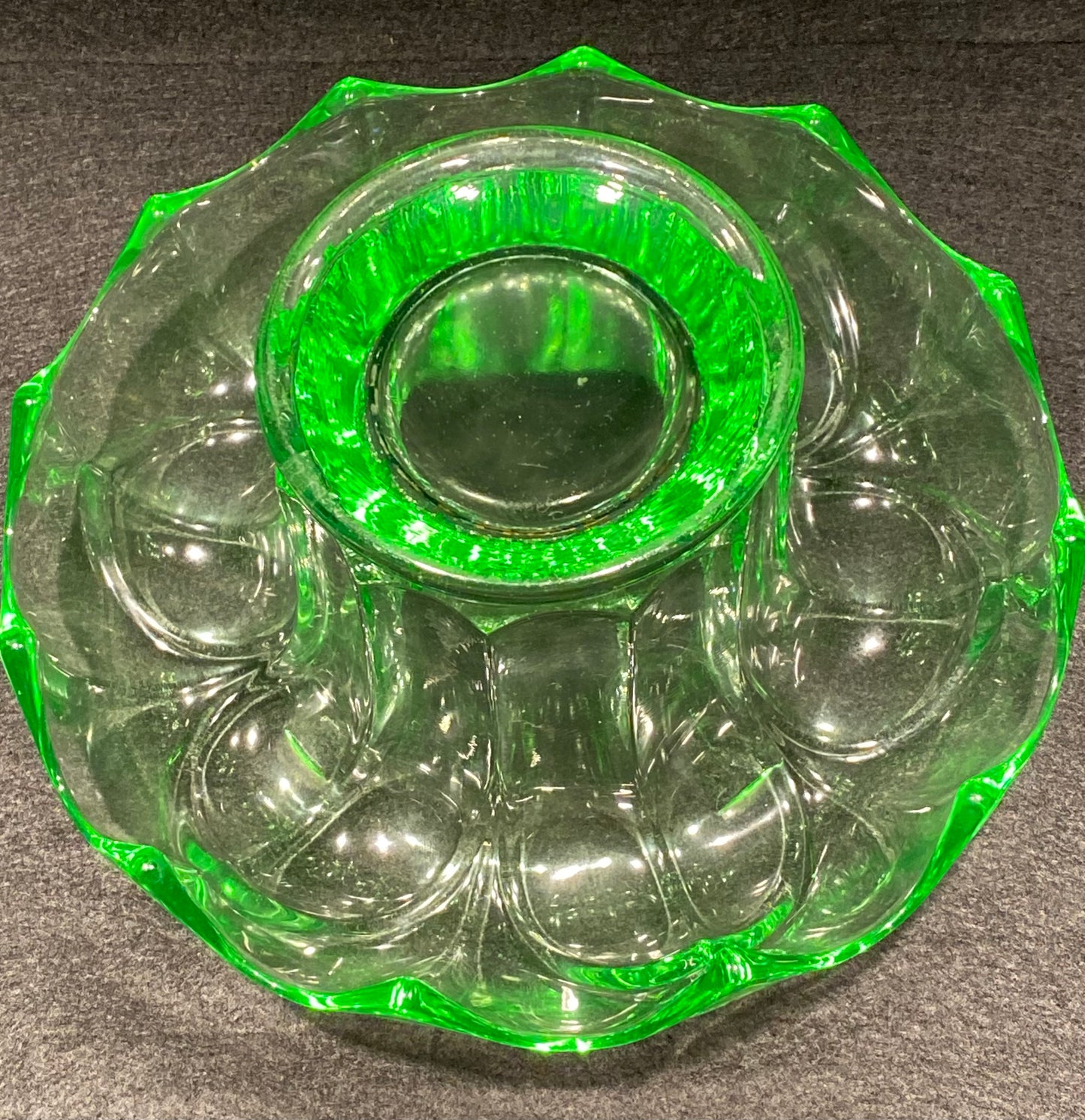 Crown Crystal Australia 1930s LARGE uranium glass vase