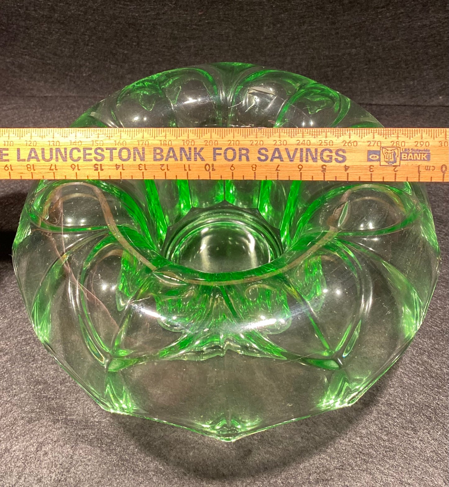 Crown Crystal Australia 1930s LARGE uranium glass vase