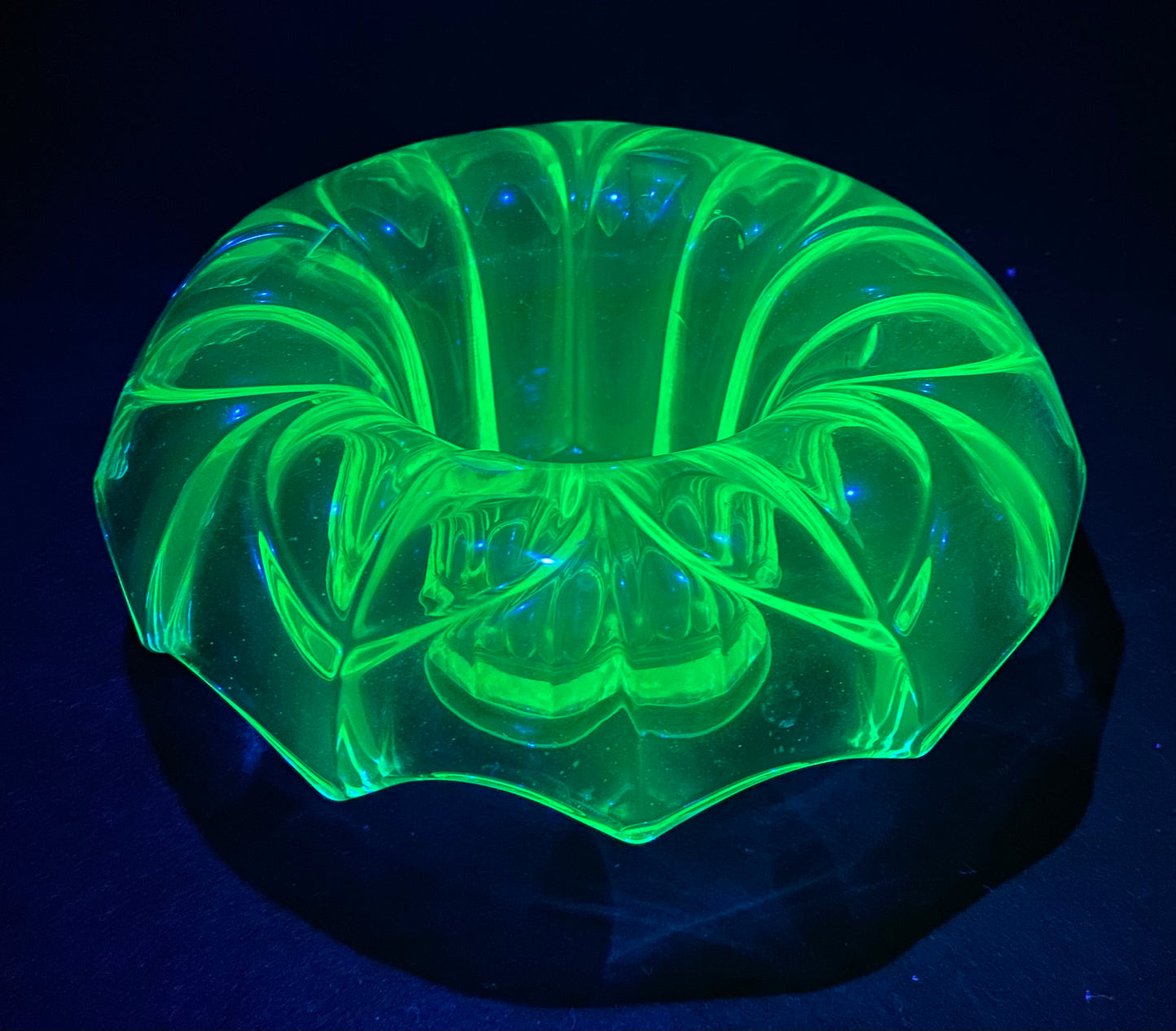 Crown Crystal Australia 1930s LARGE uranium glass vase