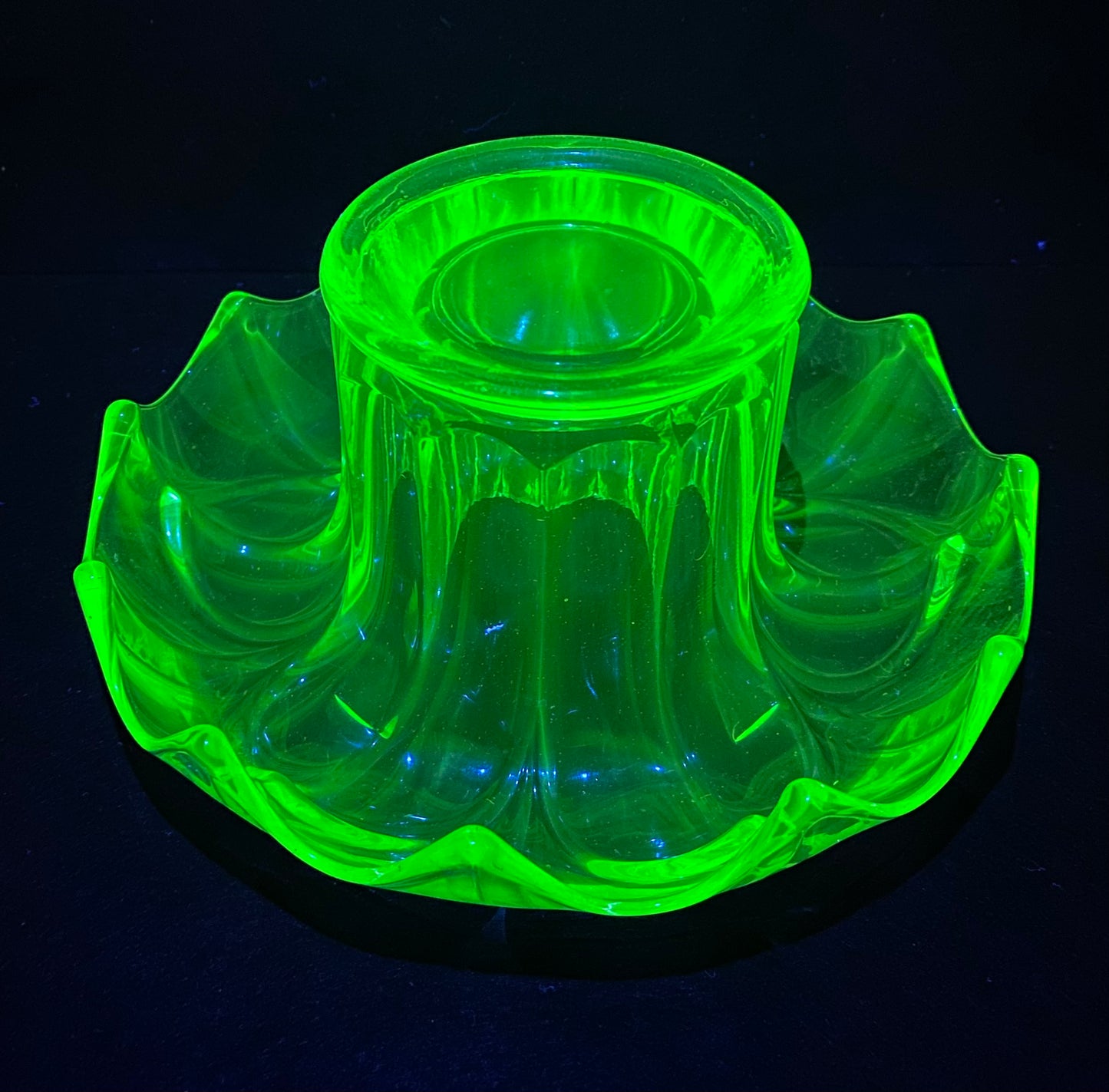 Crown Crystal Australia 1930s LARGE uranium glass vase