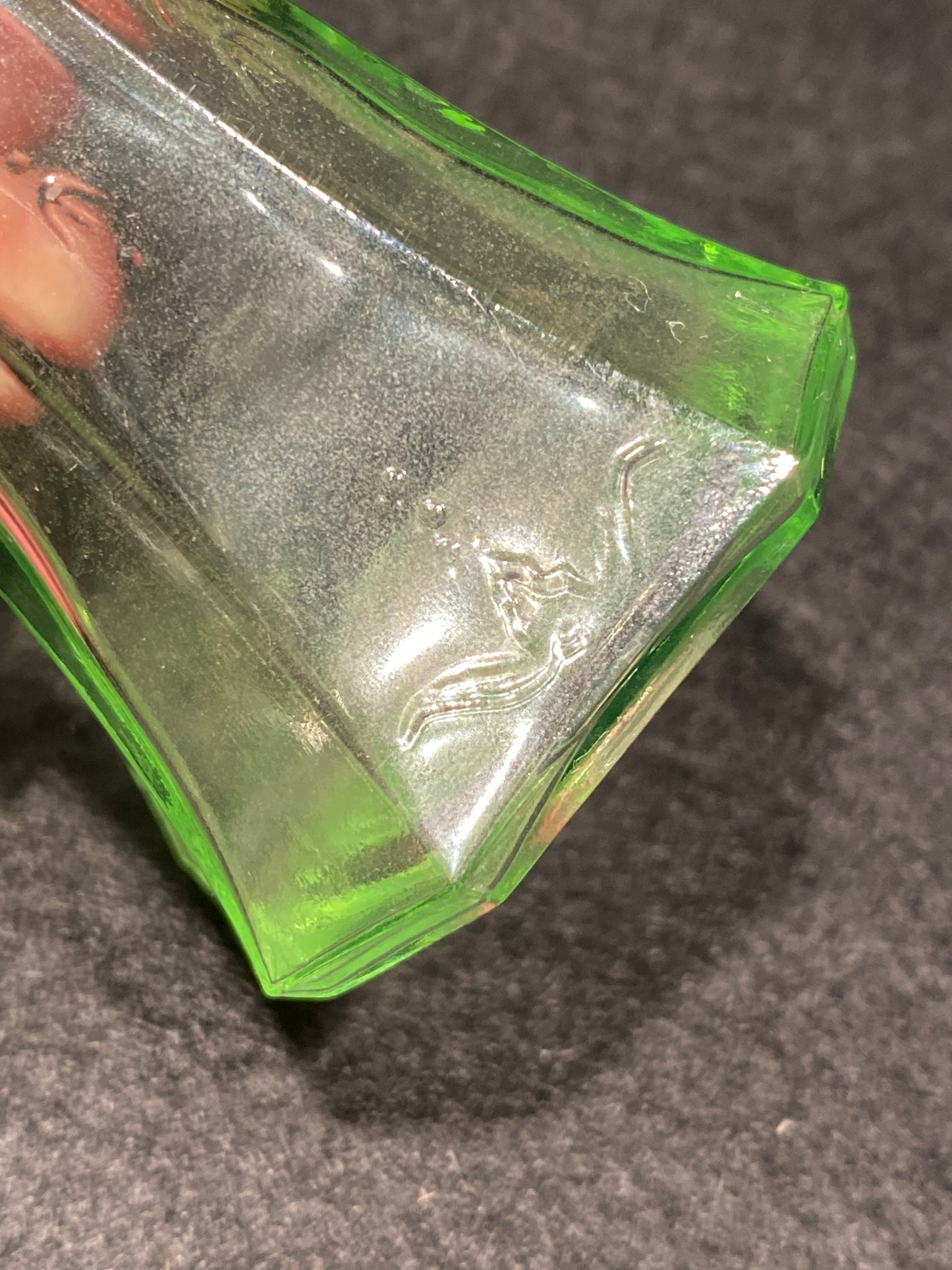 Uranium glass Anchor Hocking salt or pepper shaker