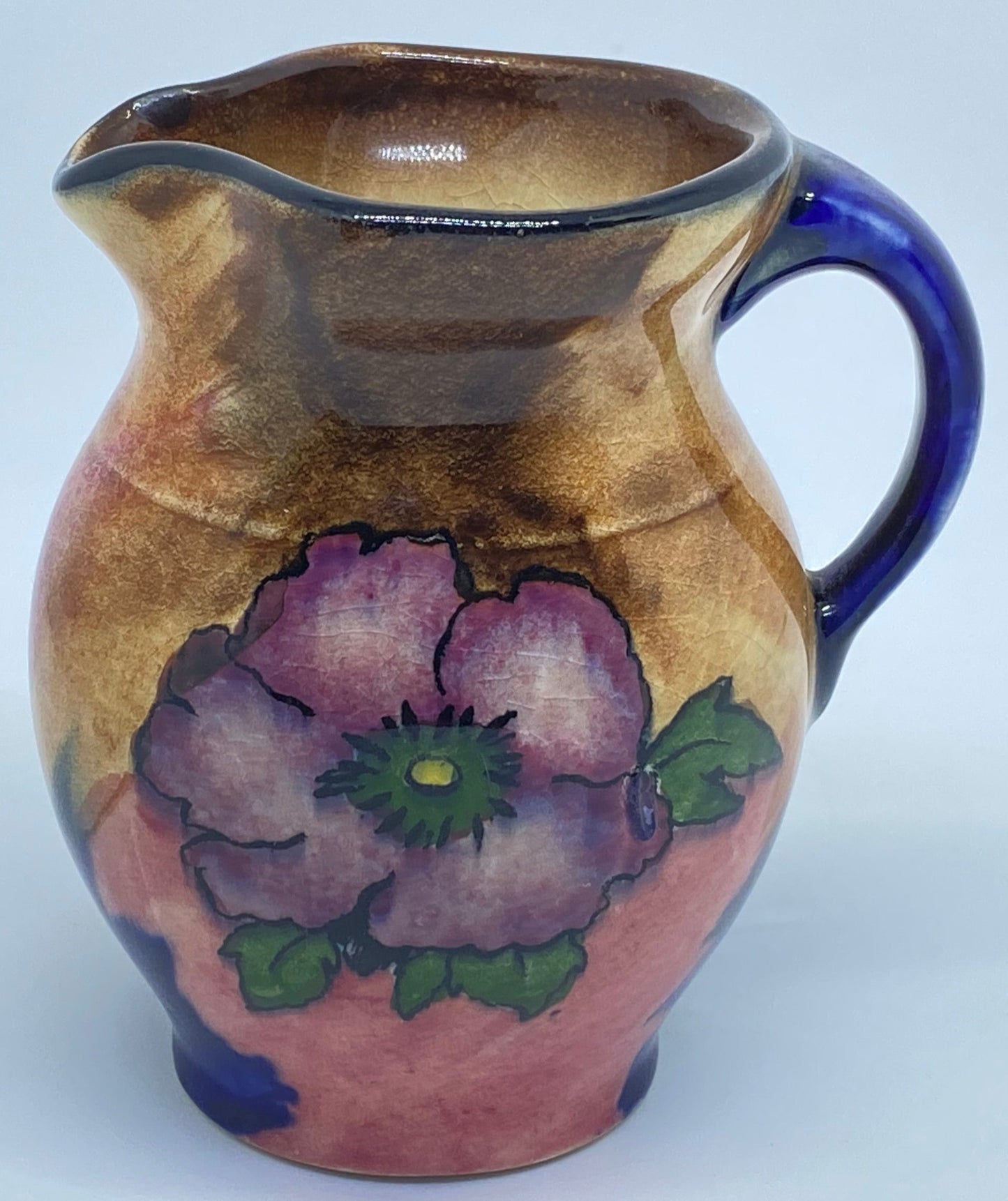 H&K Tunstall pansy jug not Moorcroft!