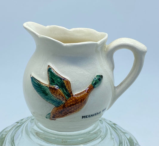 Vintage Rose Noble souvenir pottery jug - Meeniyan Vic - Duck