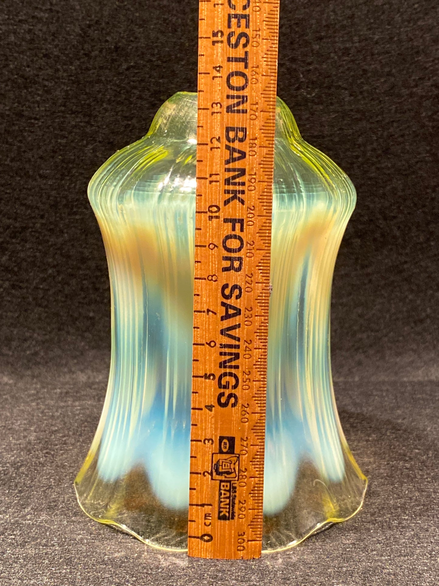 Art Nouveau Vaseline Uranium glass lamp shade