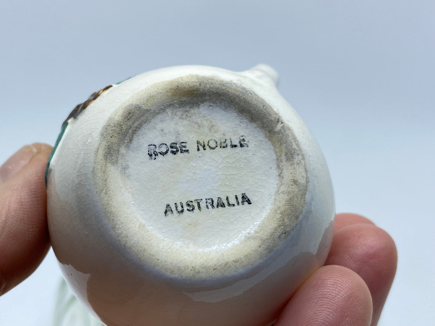 Vintage Rose Noble 1950s pottery jug - Flinders Island - Kookaburra