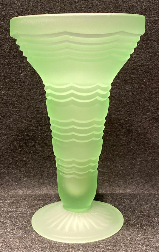 Uranium glass Vase - Crown Crystal Australia