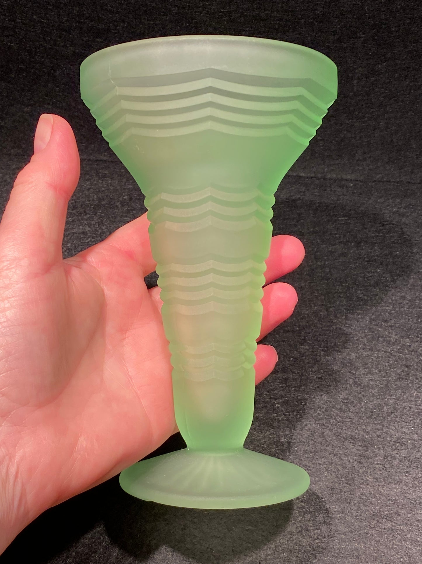 Uranium glass Vase - Crown Crystal Australia
