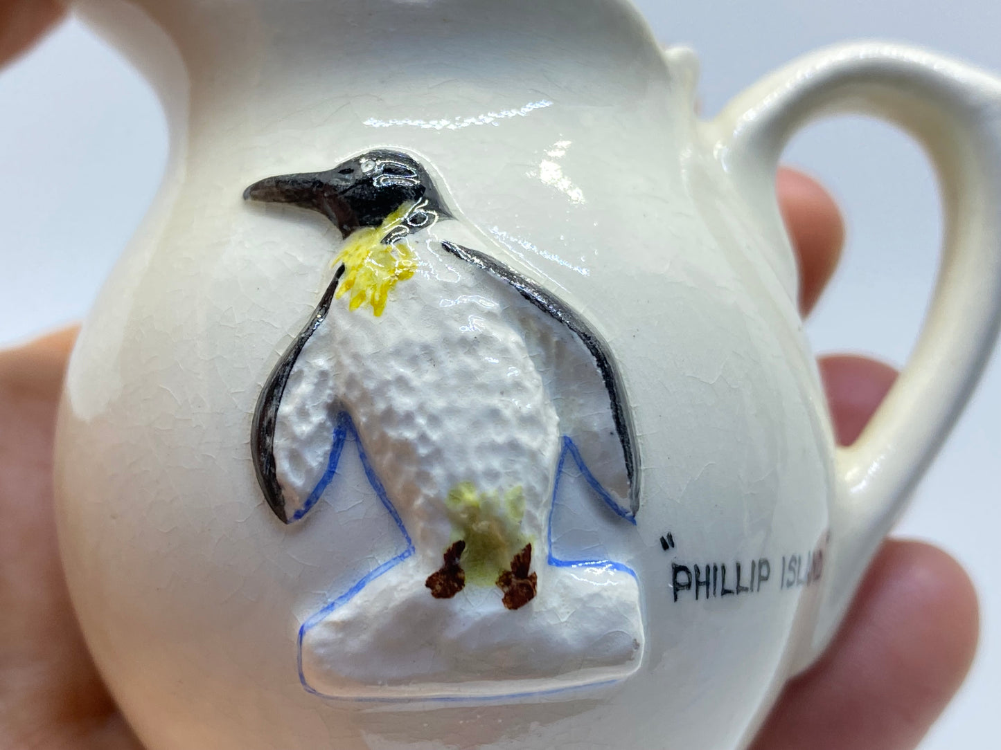 Vintage Rose Noble pottery jug - Phillip Island - Penguin