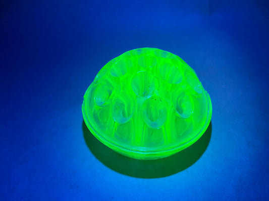 1920s/1930s Uranium Glass 16 hole Frog for vase