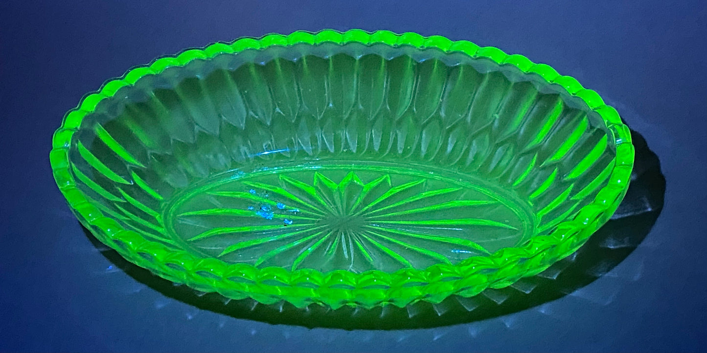 Crown Crystal Australia Uranium glass bowl