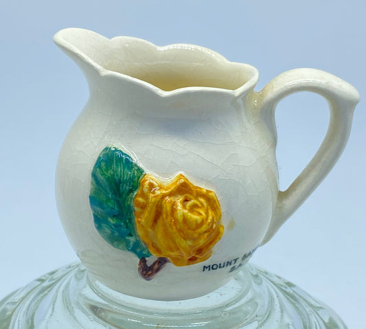 Vintage Rose Noble pottery jug - Mt Gambia - yellow rose